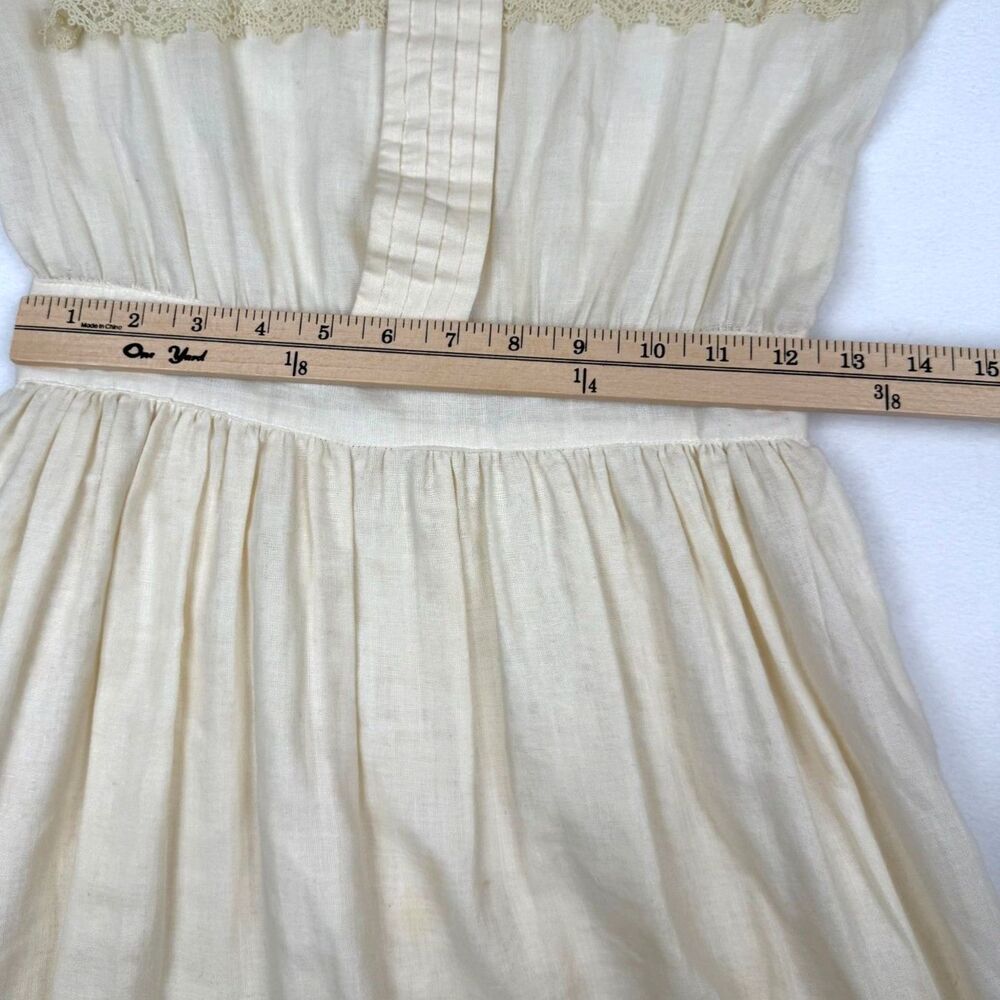 VTG Gunne Sax Dress White Cotton Sailor Collar Lace Trim Prairie Midi Small - Picture 8 of 8